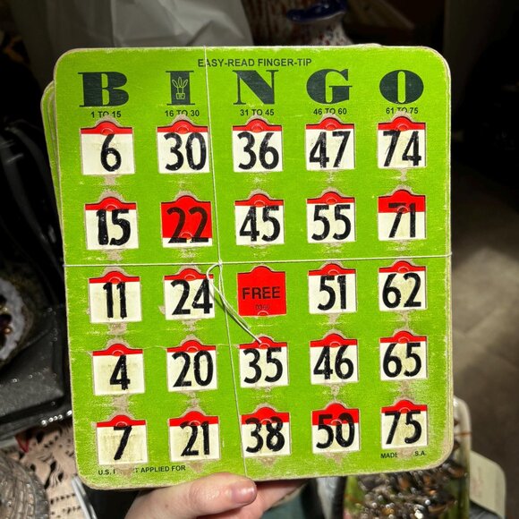 Vintage Easy Read Finger-tip Bingo Cards (15) - Picture 1 of 1
